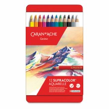 Caran d'Ache Supracolor Soft Aquarelle Pencil Set -  Assorted Colors, Set of 12