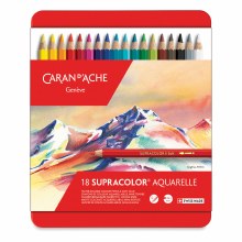 Caran d'Ache Supracolor Soft Aquarelle Pencil Set -  Assorted Colors, Set of 18