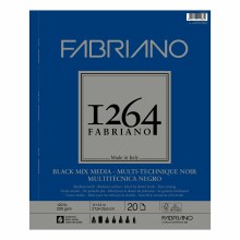 Fabriano 1264 Black Mixed Media Pad, 11" x 14", 120 lb.