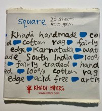 Khadi Watercolor Paper, 12" x 12" 140lb, 20 Sheets